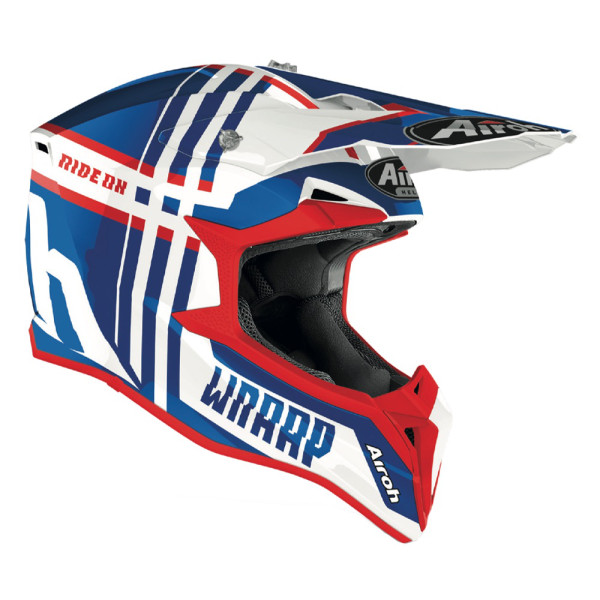 AIROH Airoh Wraap Broken Blue/Red Gloss